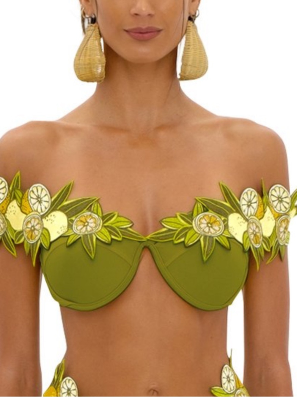 NWT Mona Olive Bikini Top By Andrea Iyamah Size M
